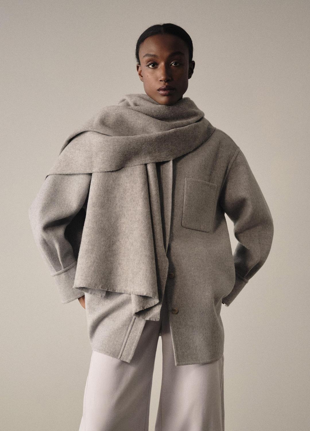 Double-Face Wool & Cashmere-Blend Shirt Jacket in Jackets - HEATHER GREY | VINCE Women