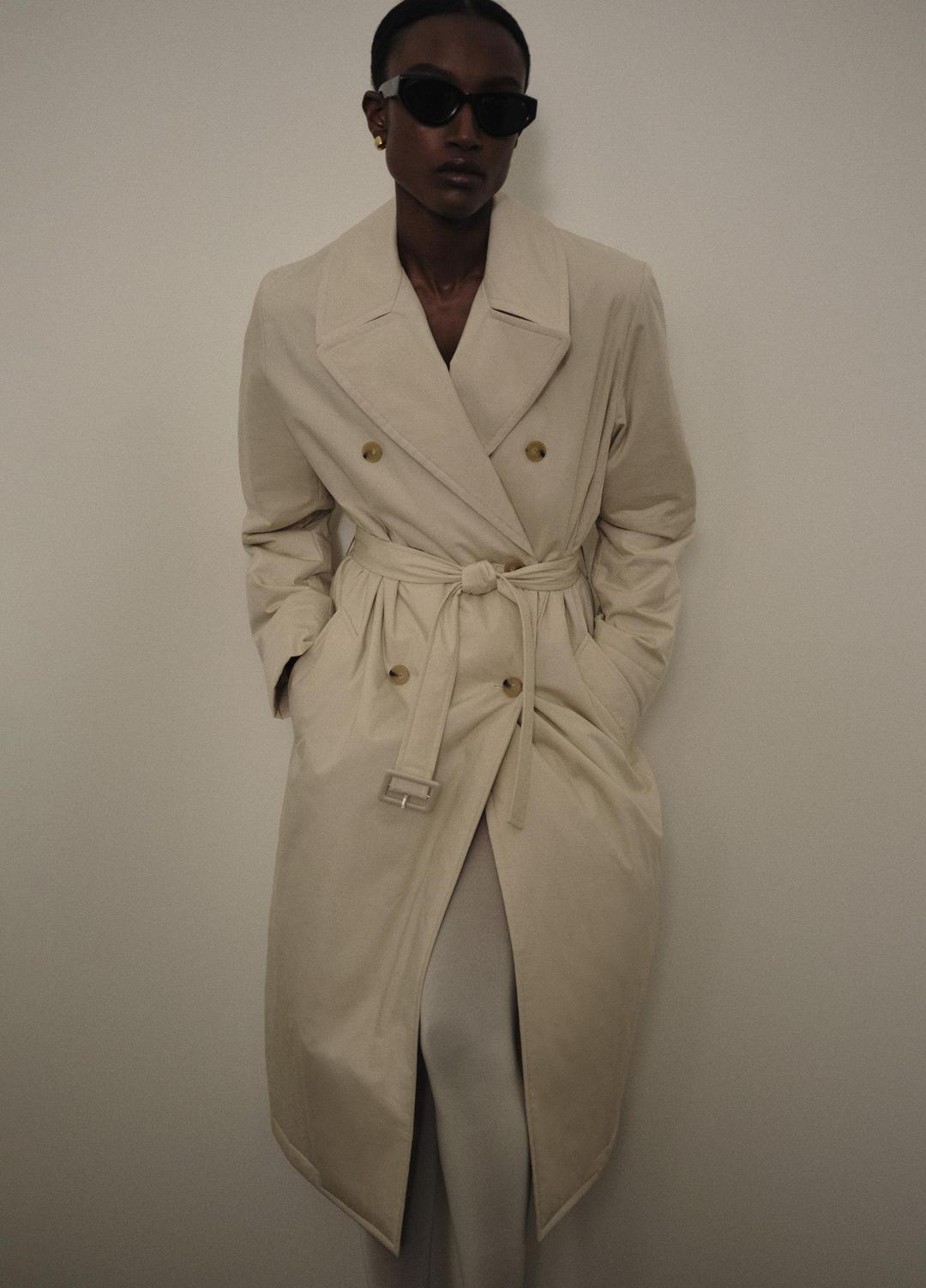 Padded Cotton Long Coat in Coats - WHITE TEA | VINCE Women