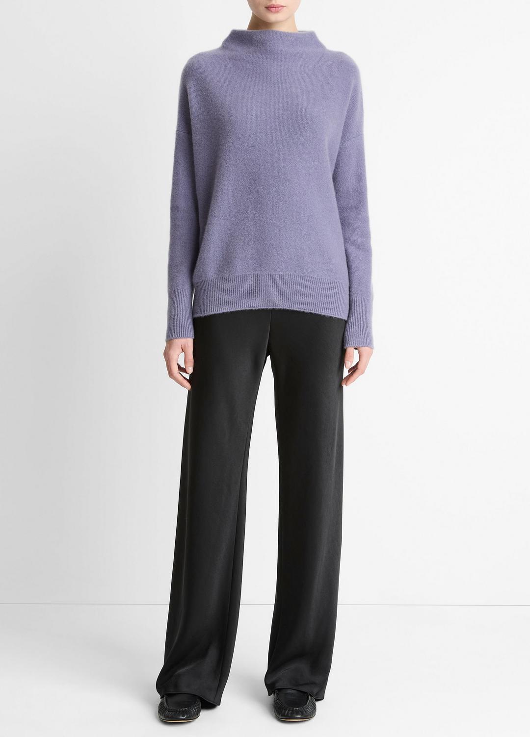 Plush Cashmere Funnel-Neck Sweater in Turtleneck - MAUVE IRIS | VINCE Women