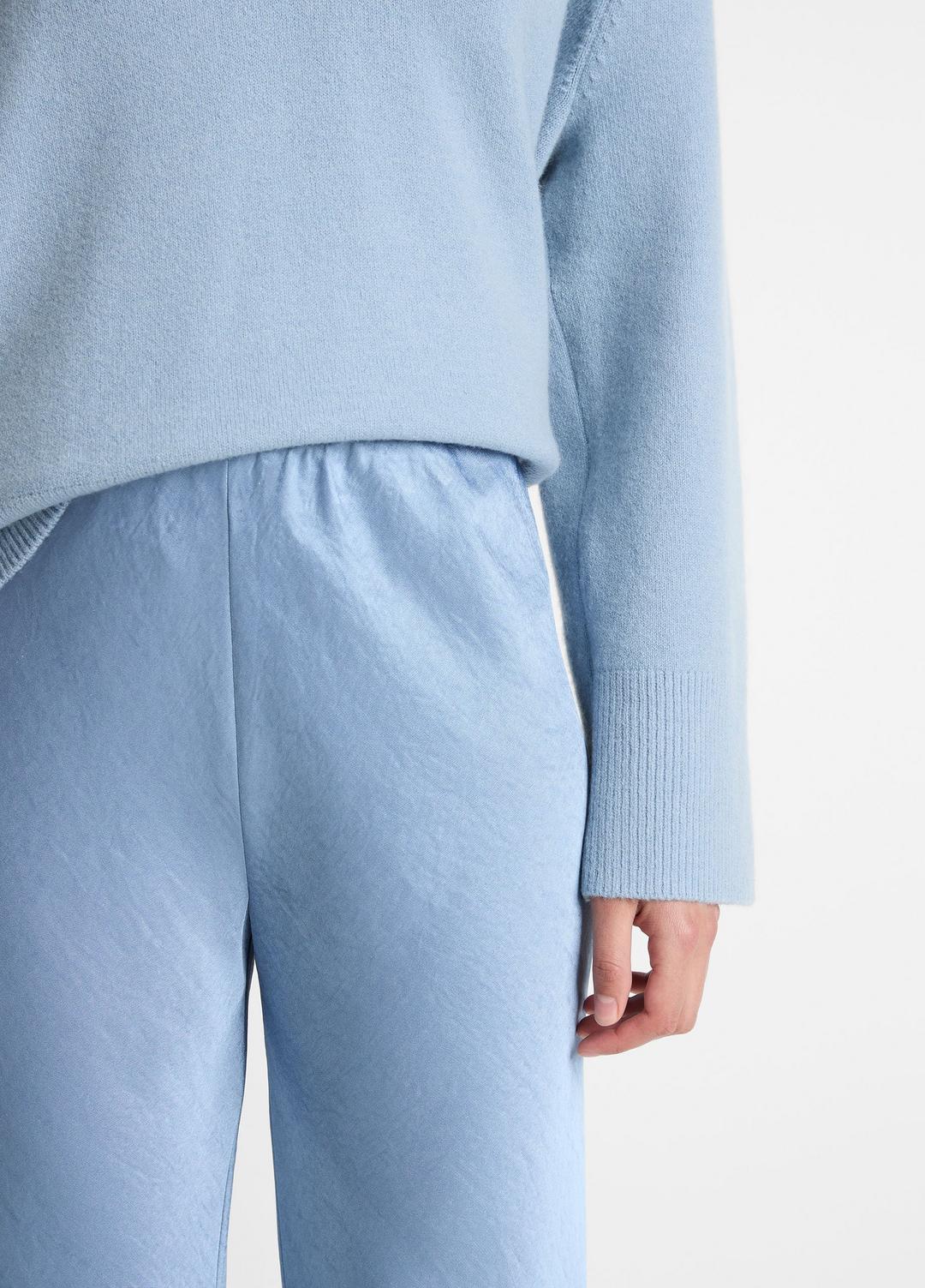 Colette High-Rise Fluid Satin Bias Pant in Trousers - PACIFIC | VINCE Women