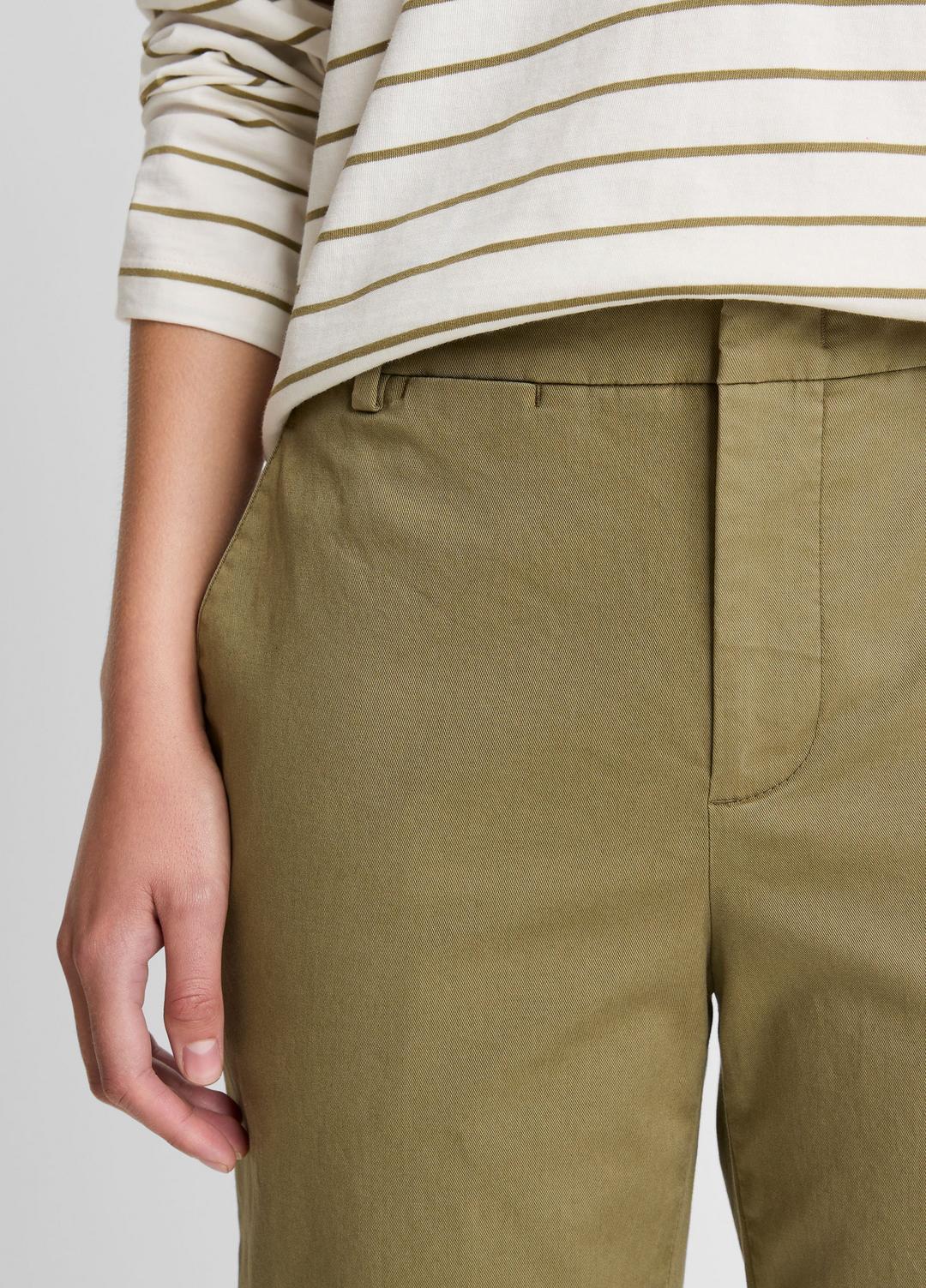 Avery Mid-Rise Italian Stretch-Cotton Chino Pant in Trousers - OLIVE STONE | VINCE Women