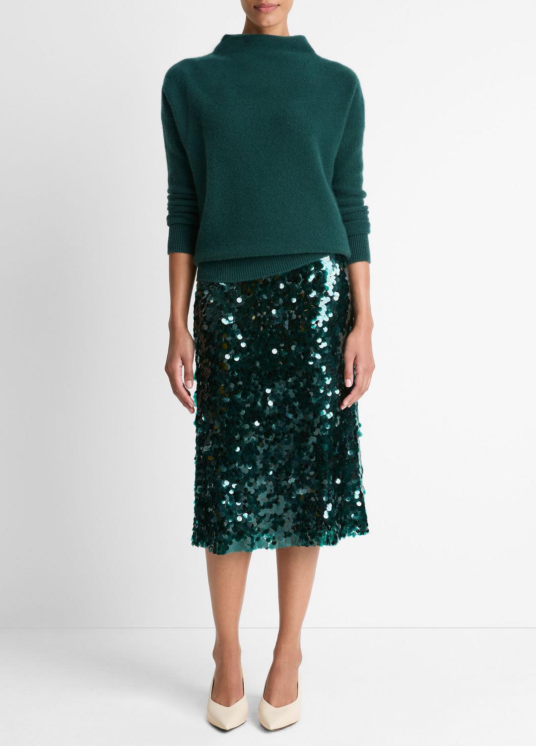 Plush Cashmere Funnel-Neck Sweater in Turtleneck - JUNIPER | VINCE Women