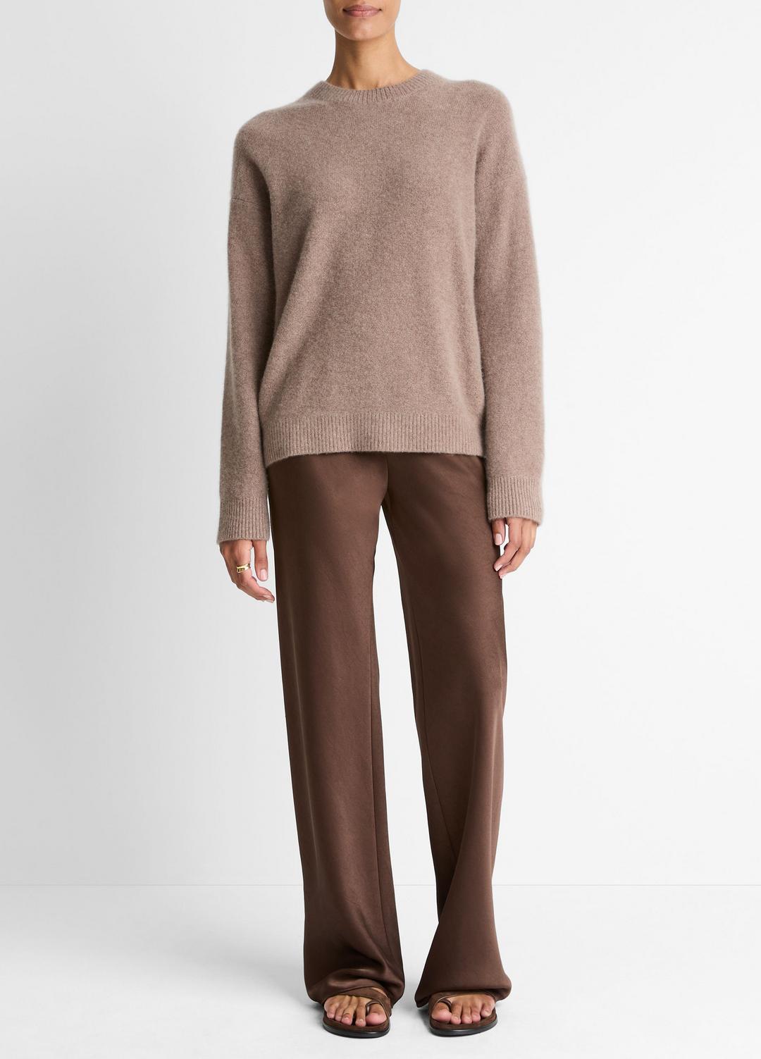 Plush Cashmere Crew Neck Sweater in Crew Neck - HEATHER DOE | VINCE Women