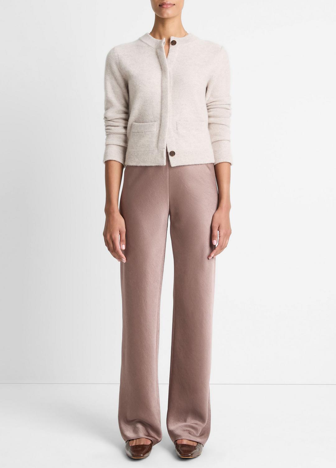 Plush Cashmere Shrunken Cardigan in Cardigans - MARBLE | VINCE Women