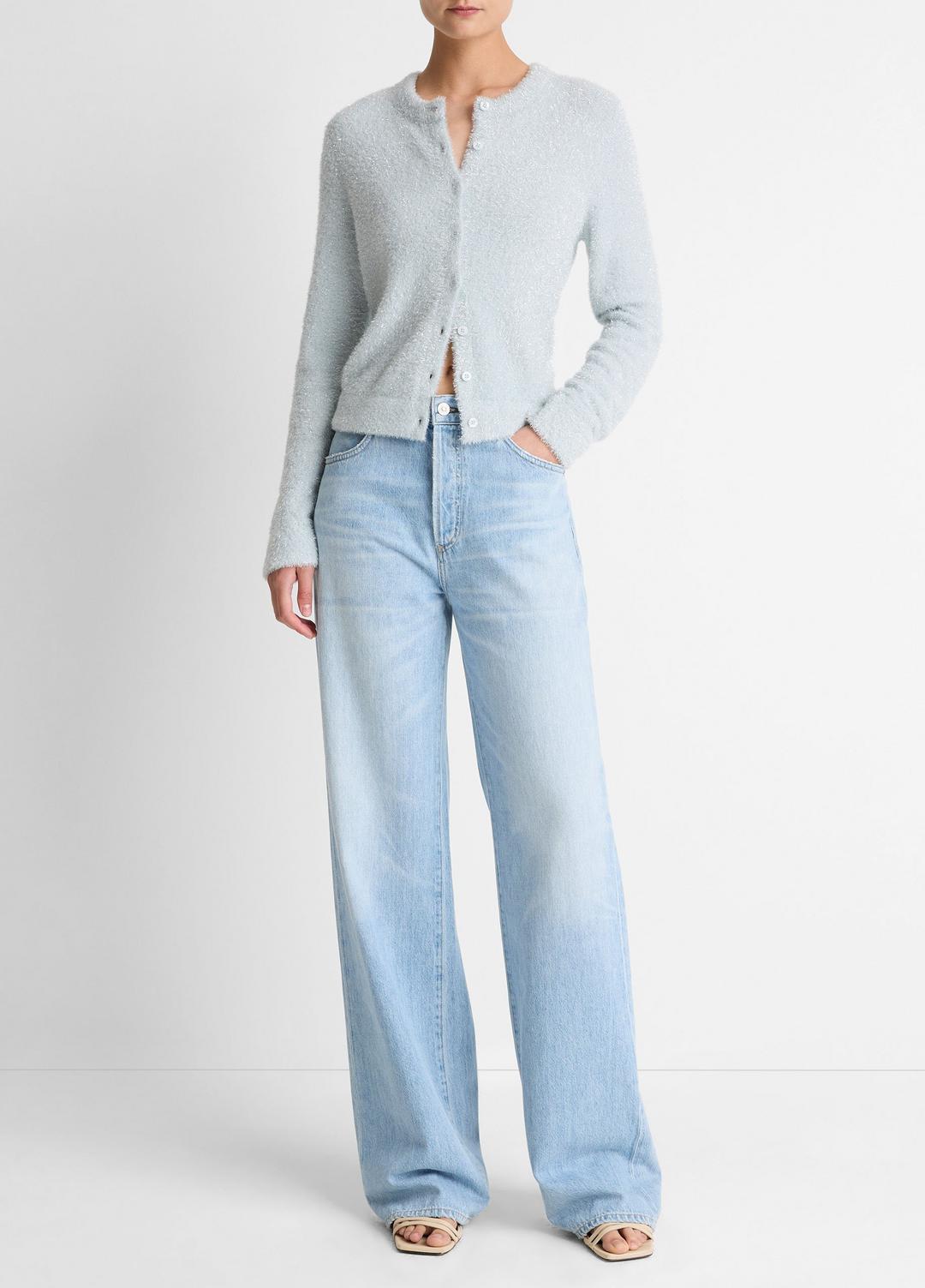 Metallic Eyelash Cardigan in Cardigans - GLACIER | VINCE Women