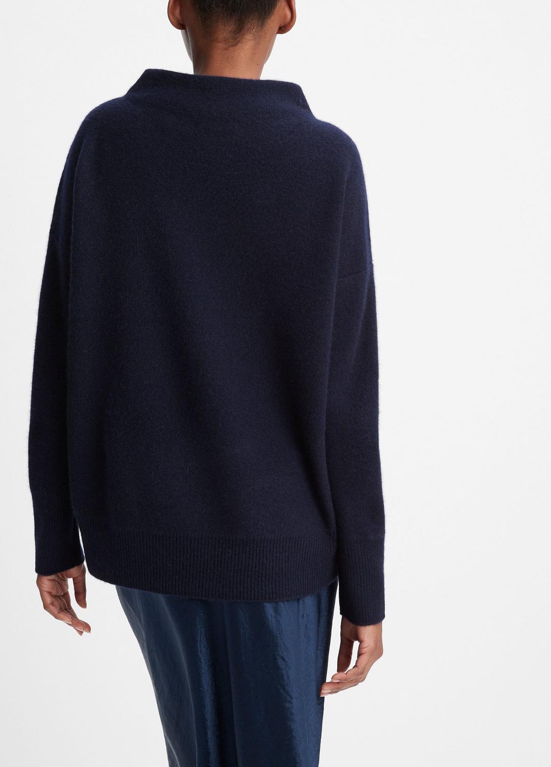 Plush Cashmere Funnel-Neck Sweater in Turtleneck - COASTAL BLUE | VINCE Women