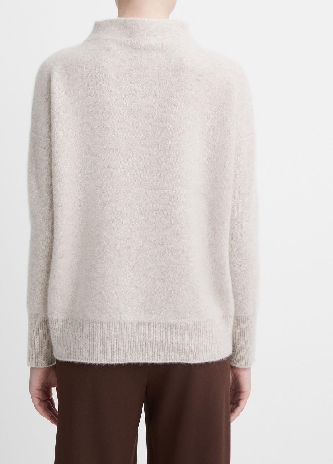 Plush Cashmere Funnel-Neck Sweater in Turtleneck - MARBLE | VINCE Women