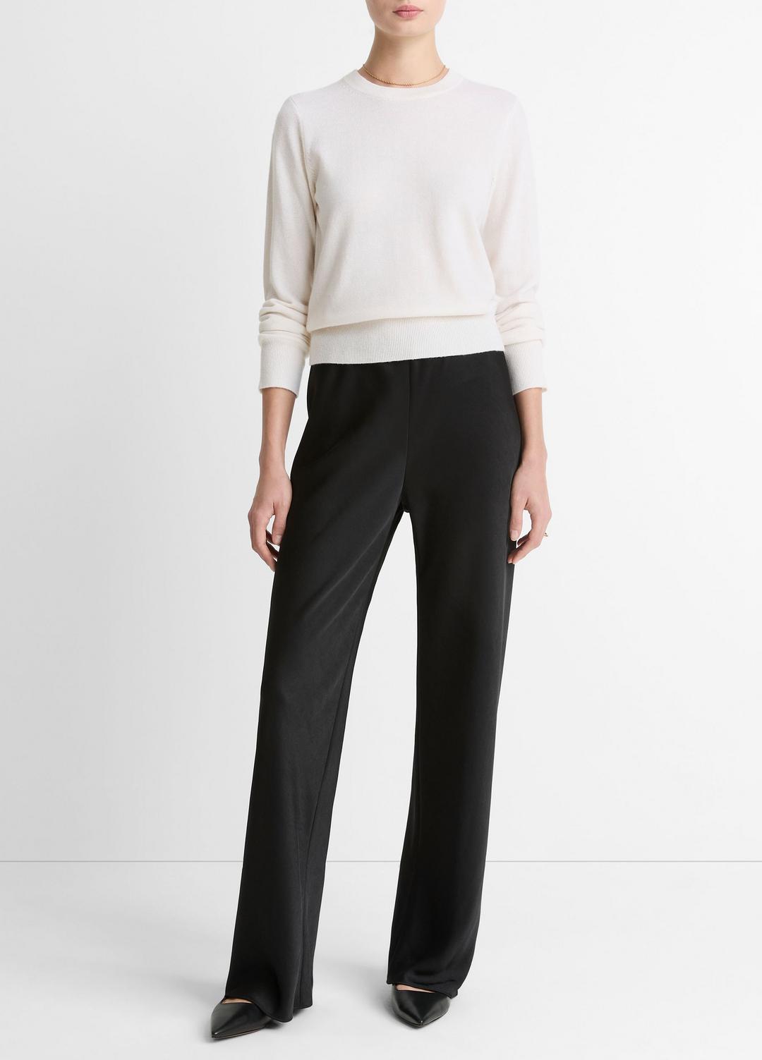 Cashmere Crew Neck Sweater in Crew Neck - OFF WHITE | VINCE Women