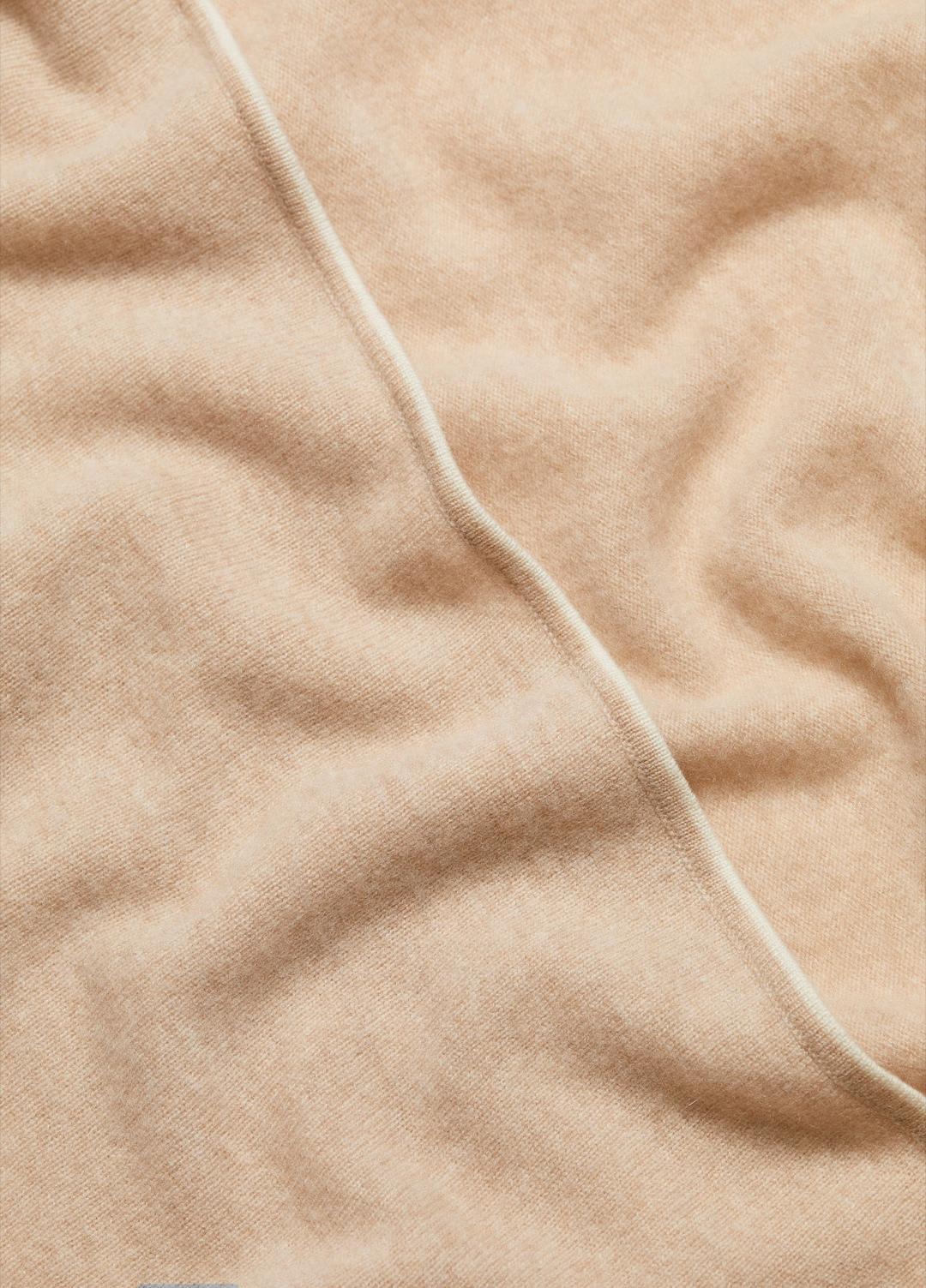 Tipped Jersey-Knit Cashmere Cape in Sweaters - OAK/WHITE | VINCE Women