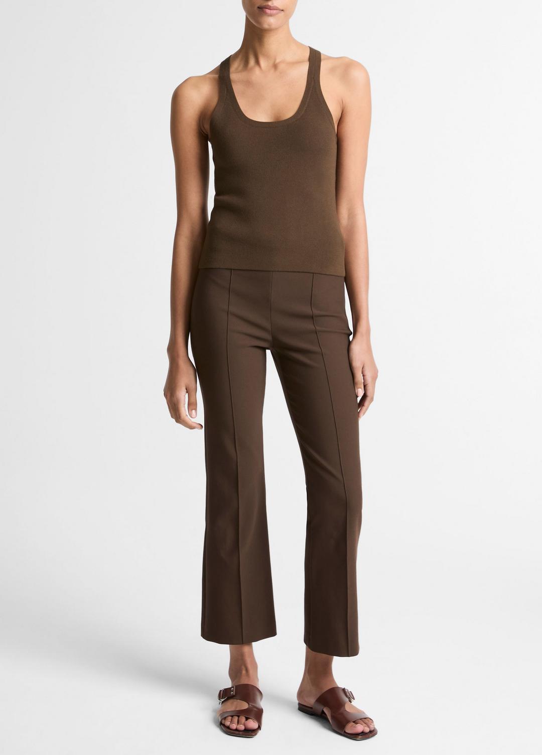 Milano-Stitch Scoop-Neck Sweater Tank in Tank Tops - DARK BARK | VINCE Women