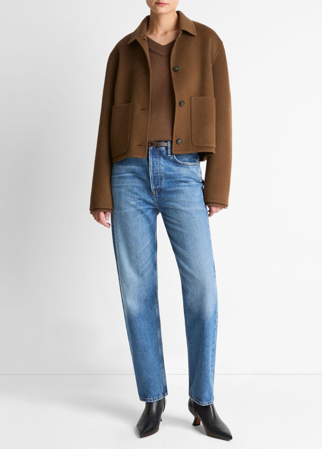 Wool & Cashmere-Blend Short Jacket in Jackets - HAZELNUT | VINCE Women