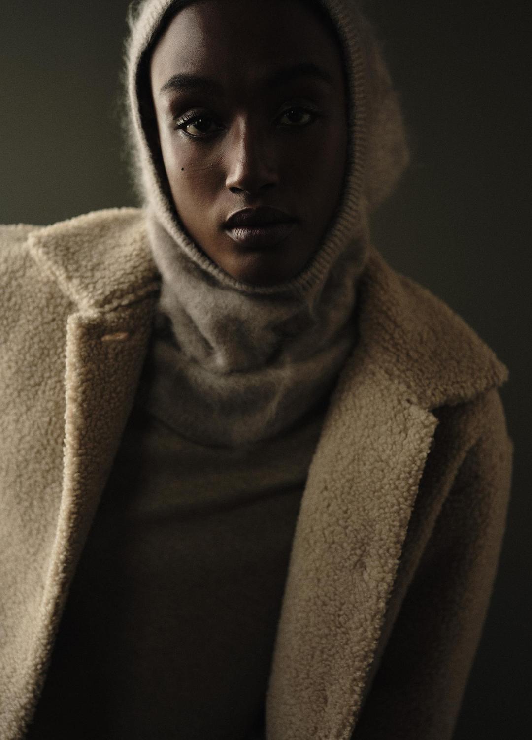 Collared Sherpa Jacket in Jackets - MARZIPAN | VINCE Women
