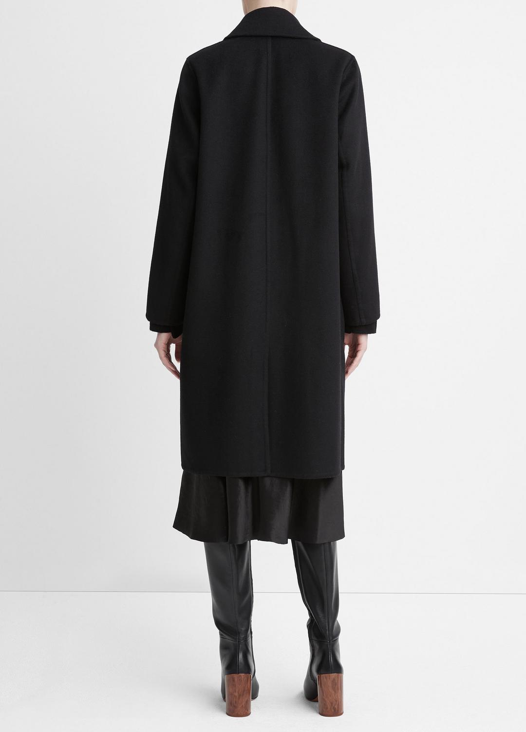Classic Wool-Blend Straight Coat in Coats - BLACK | VINCE Women