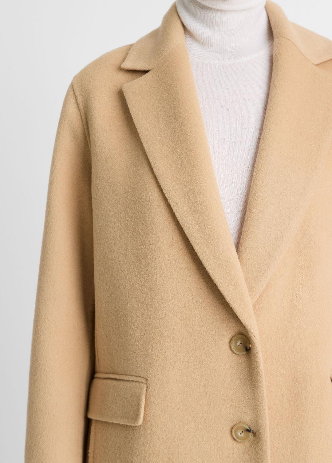 Wool-Blend Single-Breasted Coat in Coats - CAMEL | VINCE Women