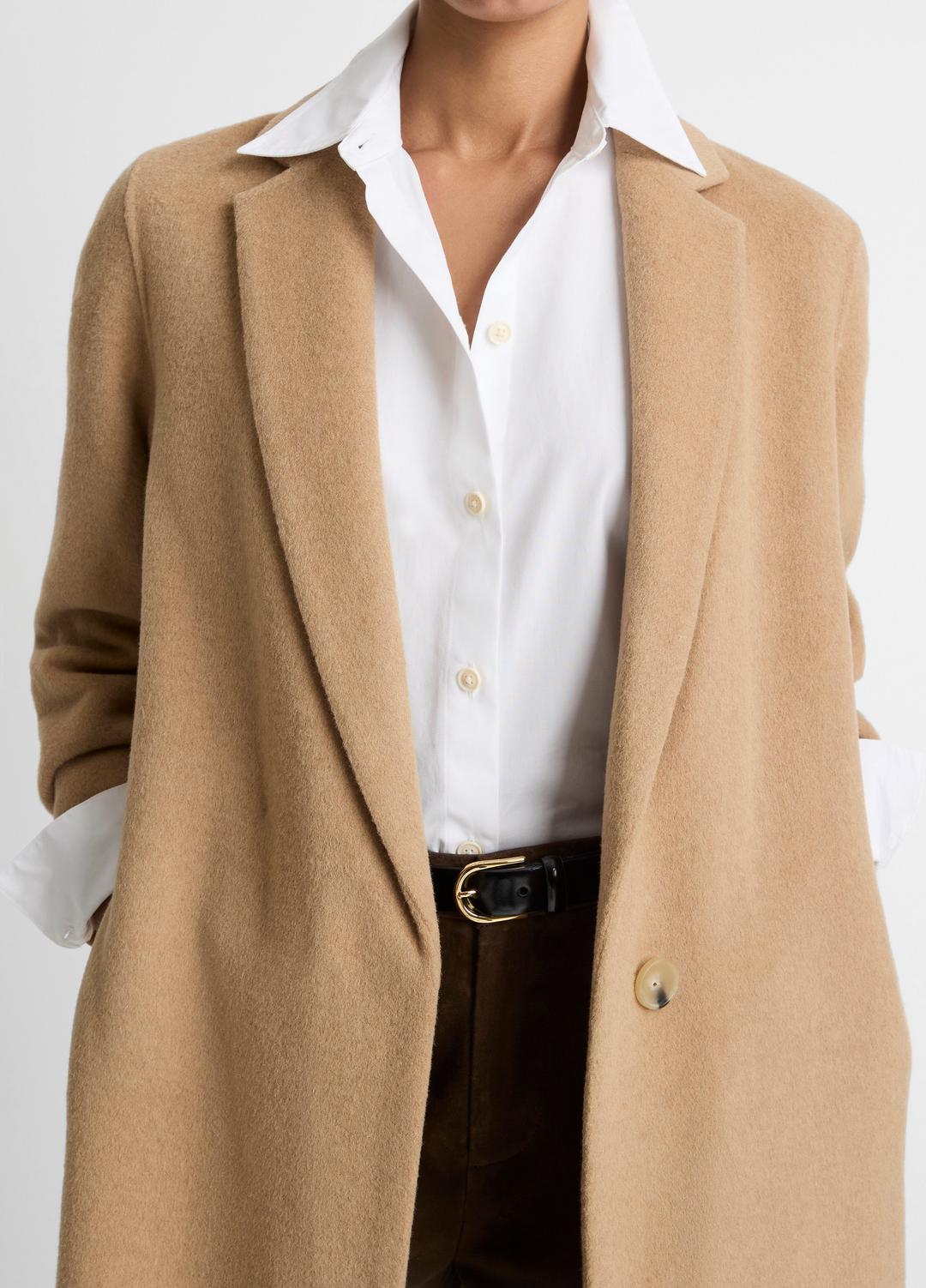 Classic Wool-Blend Straight Coat in Coats - CAMELLO | VINCE Women