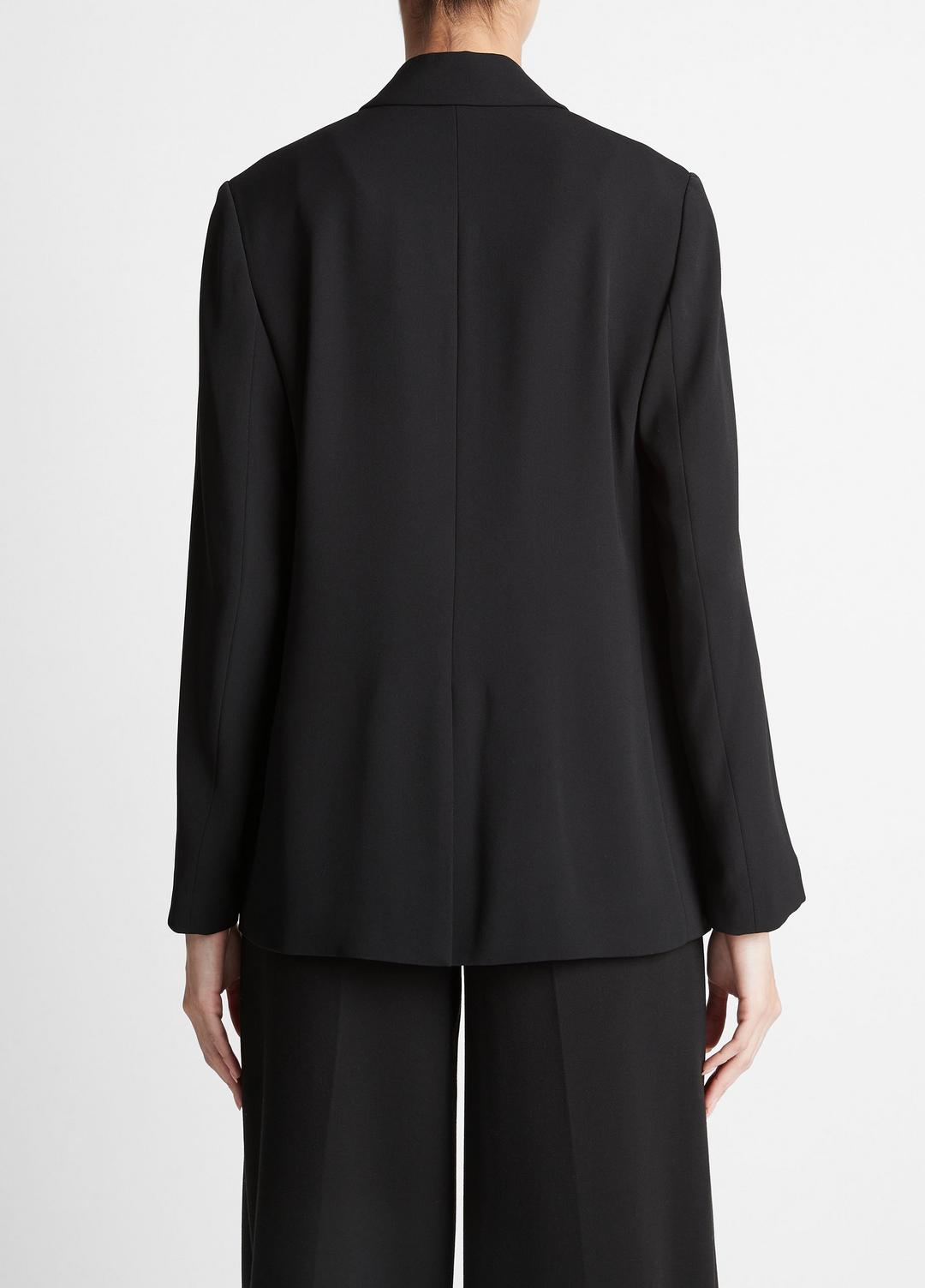 Crepe Double-Breasted Blazer in Blazers - BLACK | VINCE Women