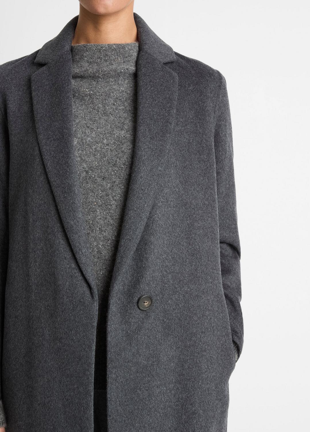 Classic Wool-Blend Straight Coat in Coats - CHARCOAL | VINCE Women