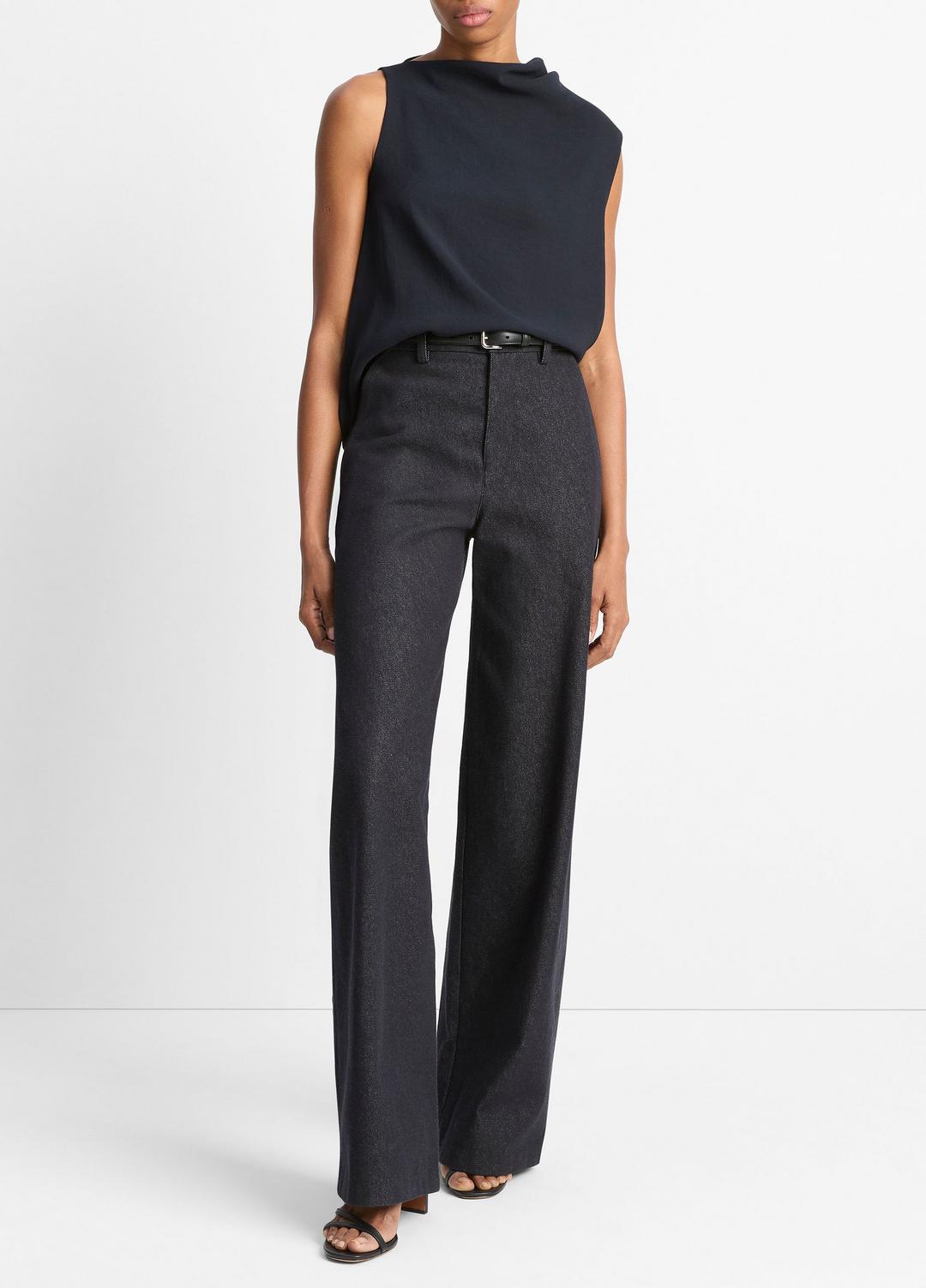 Asymmetrical Draped A-Line Top in Tank Tops - COASTAL BLUE | VINCE Women