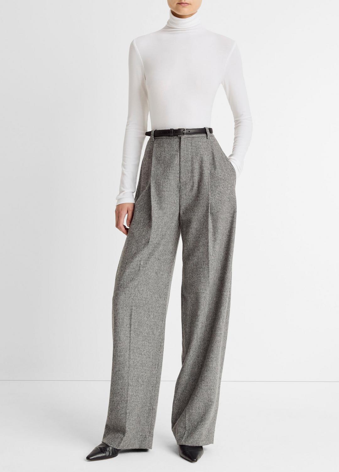 Essential Long-Sleeve Turtleneck Top in Long Sleeve - OFF WHITE | VINCE Women