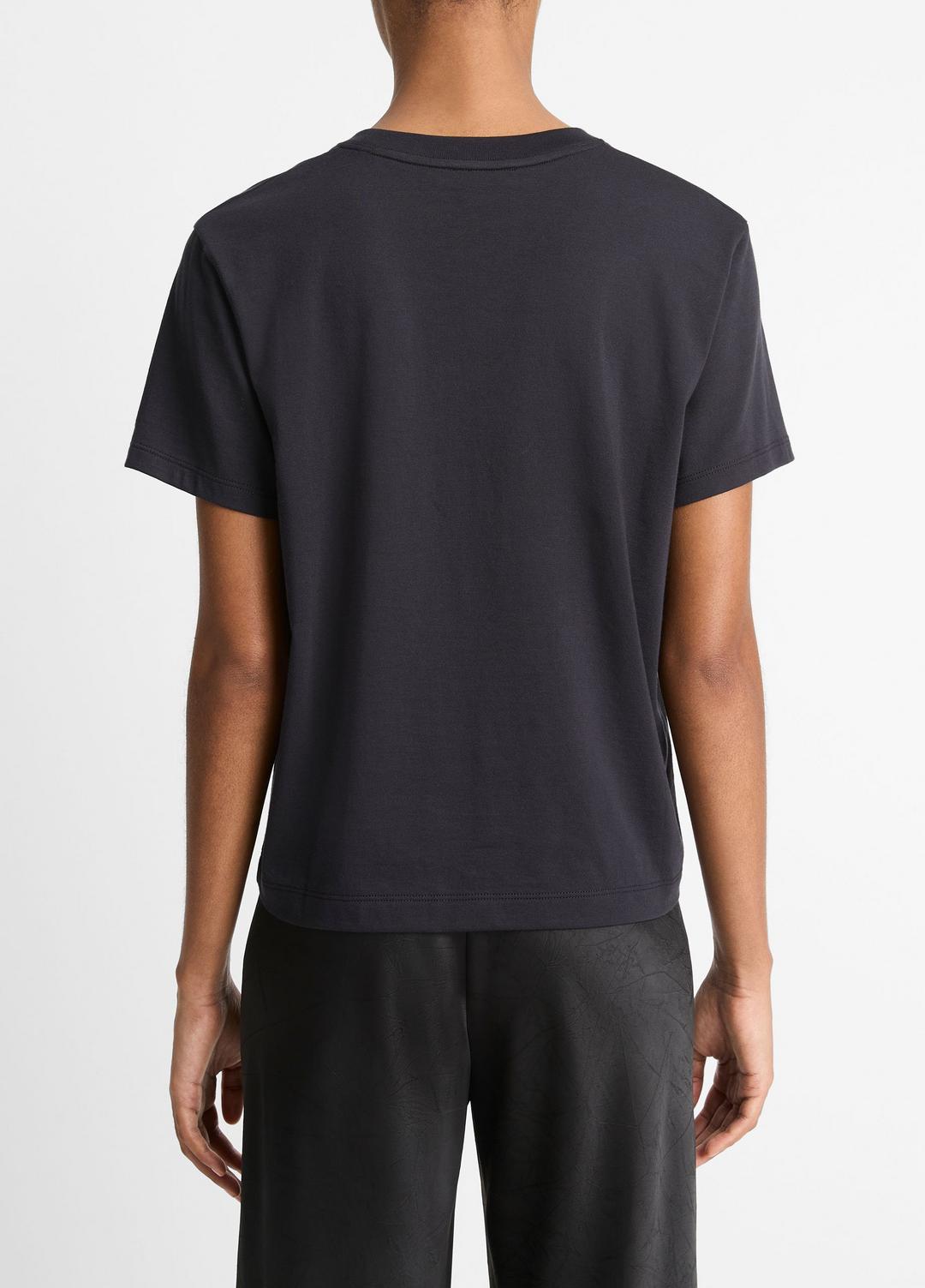 Pima Cotton Crew Neck T-Shirt in Short Sleeve - COASTAL BLUE | VINCE Women