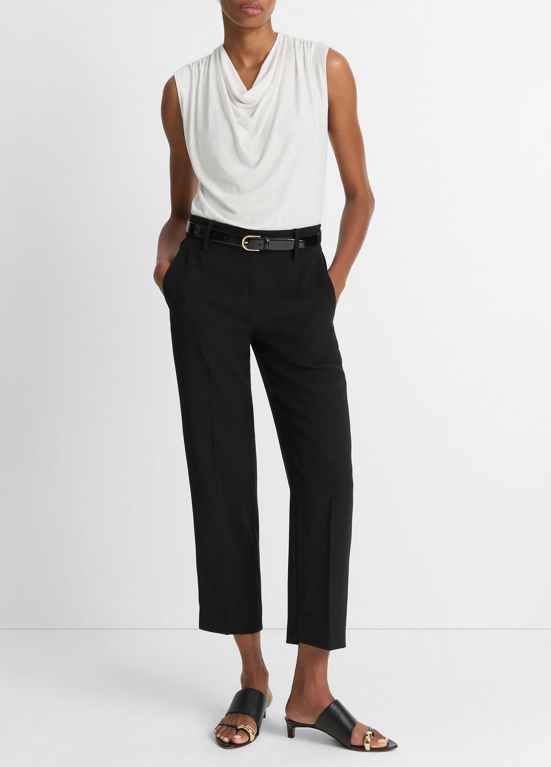 Jersey Draped Cowl-Neck Top in Tank Tops - GESSO | VINCE Women
