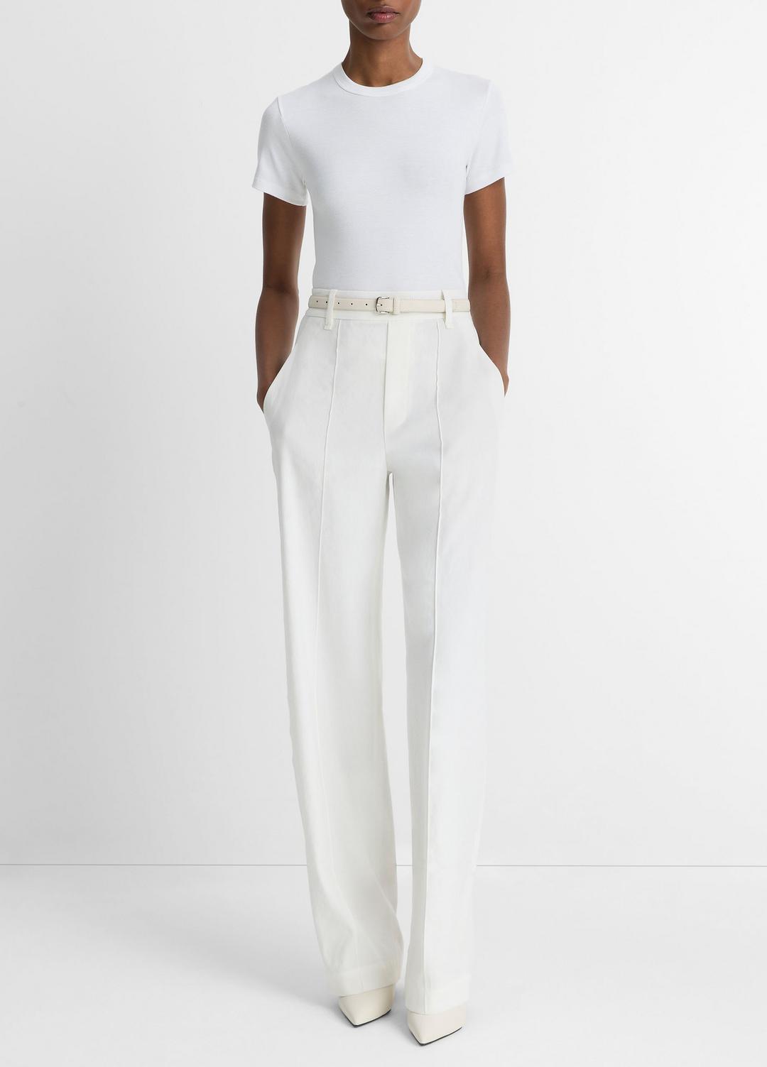 Pima Cotton-Blend '90s Shrunken T-Shirt in Short Sleeve - OPTIC WHITE | VINCE Women