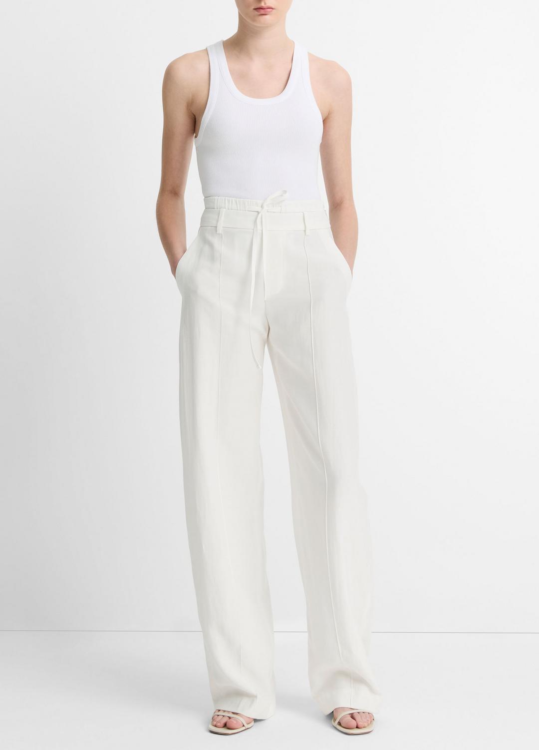 Ribbed Scoop-Neck Tank in Tank Tops - OPTIC WHITE | VINCE Women