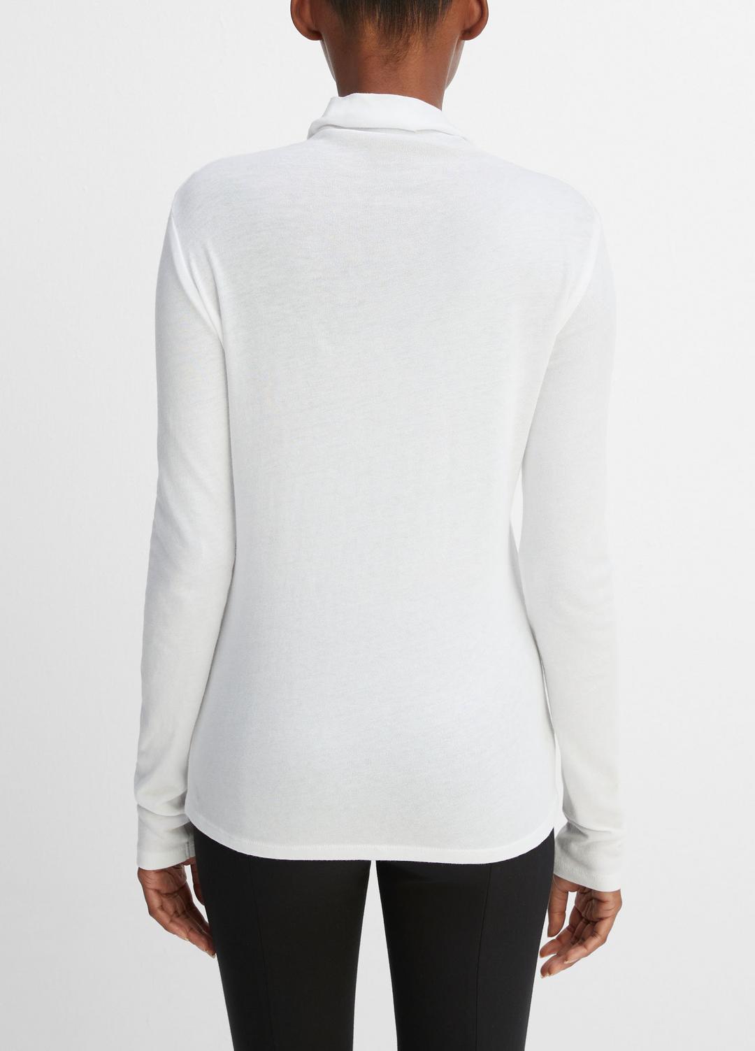 Essential Long Sleeve Turtleneck in Long Sleeve - OPTIC WHITE | VINCE Women
