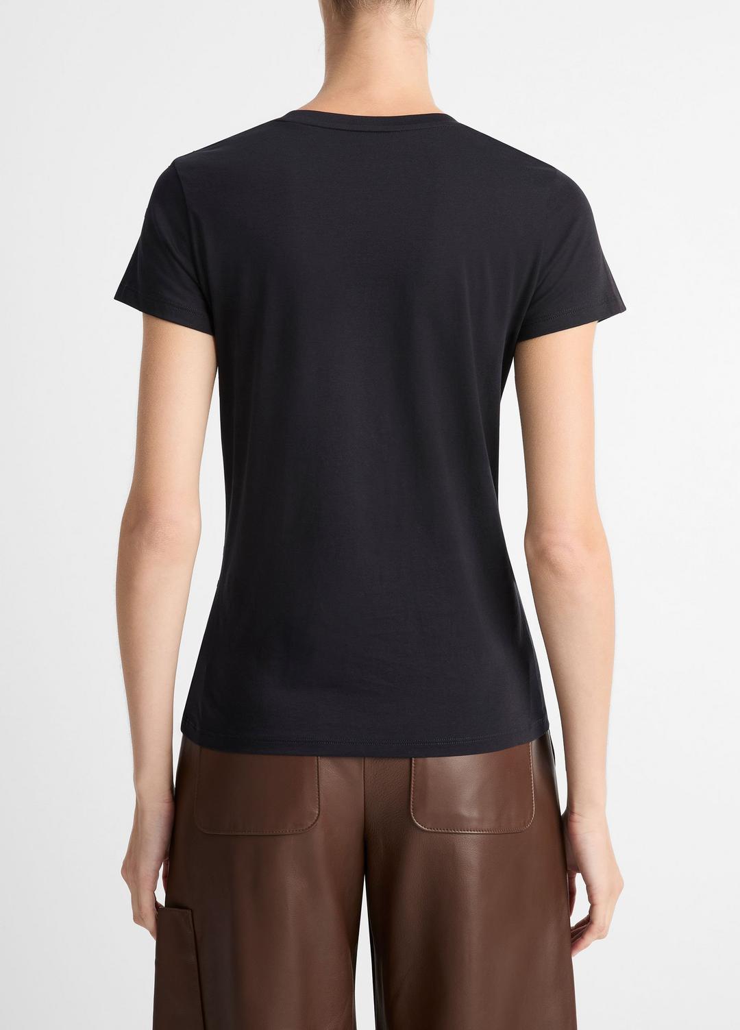 Essential Pima Cotton Crew Neck T-Shirt in Short Sleeve - COASTAL BLUE | VINCE Women