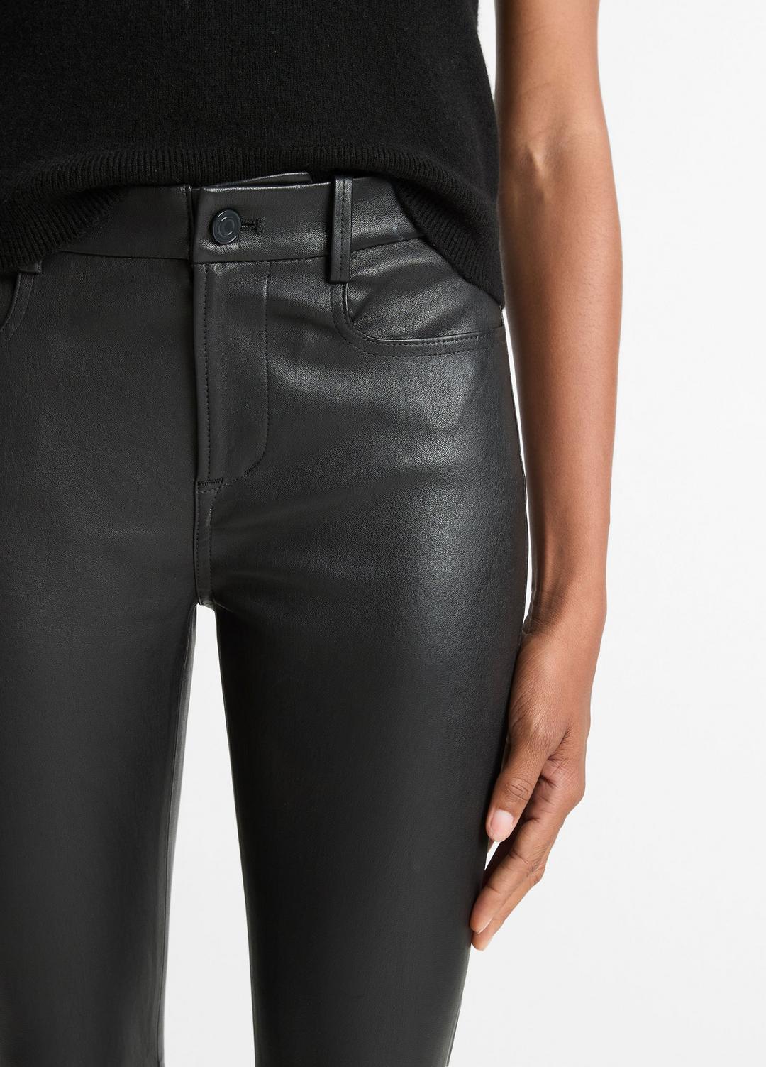Stretch Leather Boot-Cut Pant in Trousers - BLACK | VINCE Women