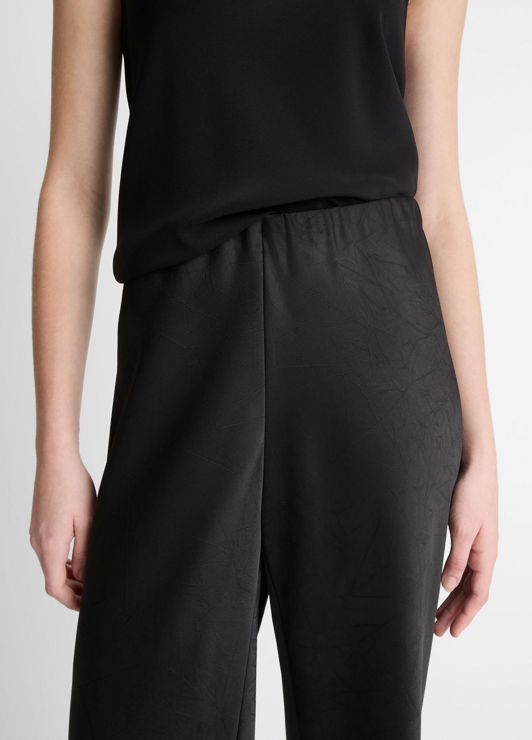 Colette High-Rise Fluid Satin Bias Pant in Trousers - BLACK | VINCE Women