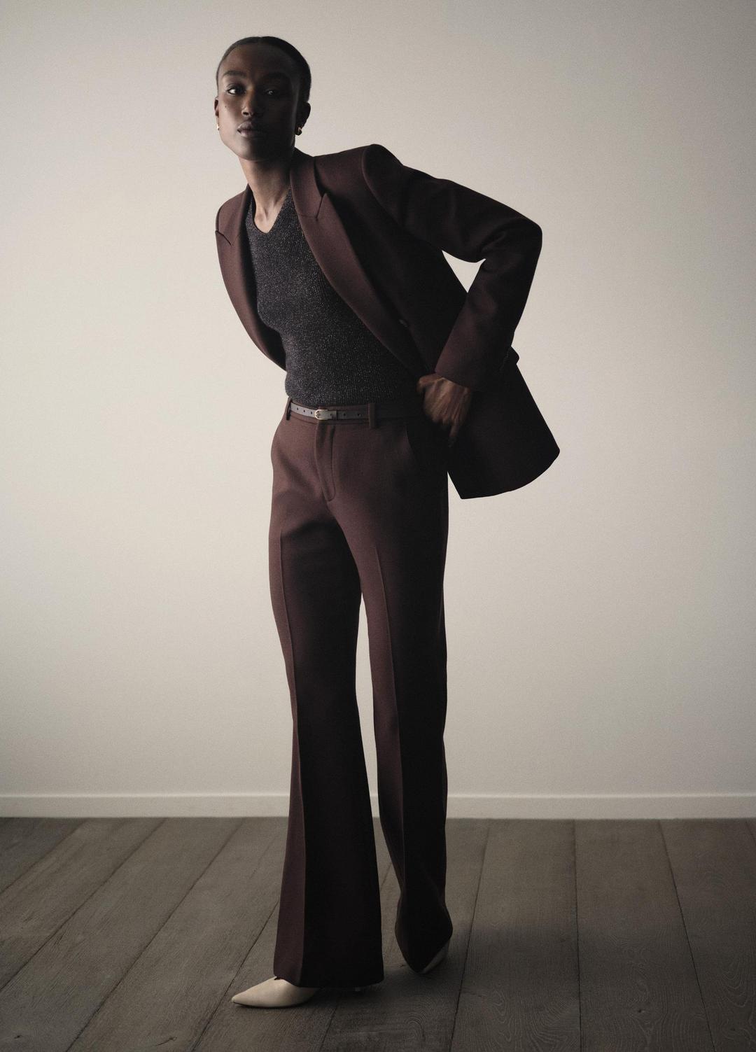 Sculptural Flare Trouser in Trousers - BLACK GRAPE | VINCE Women