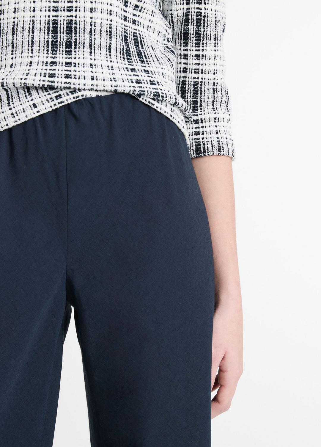 Cotton-Blend High-Waist Bias Pant in Wide Leg - COASTAL BLUE | VINCE Women