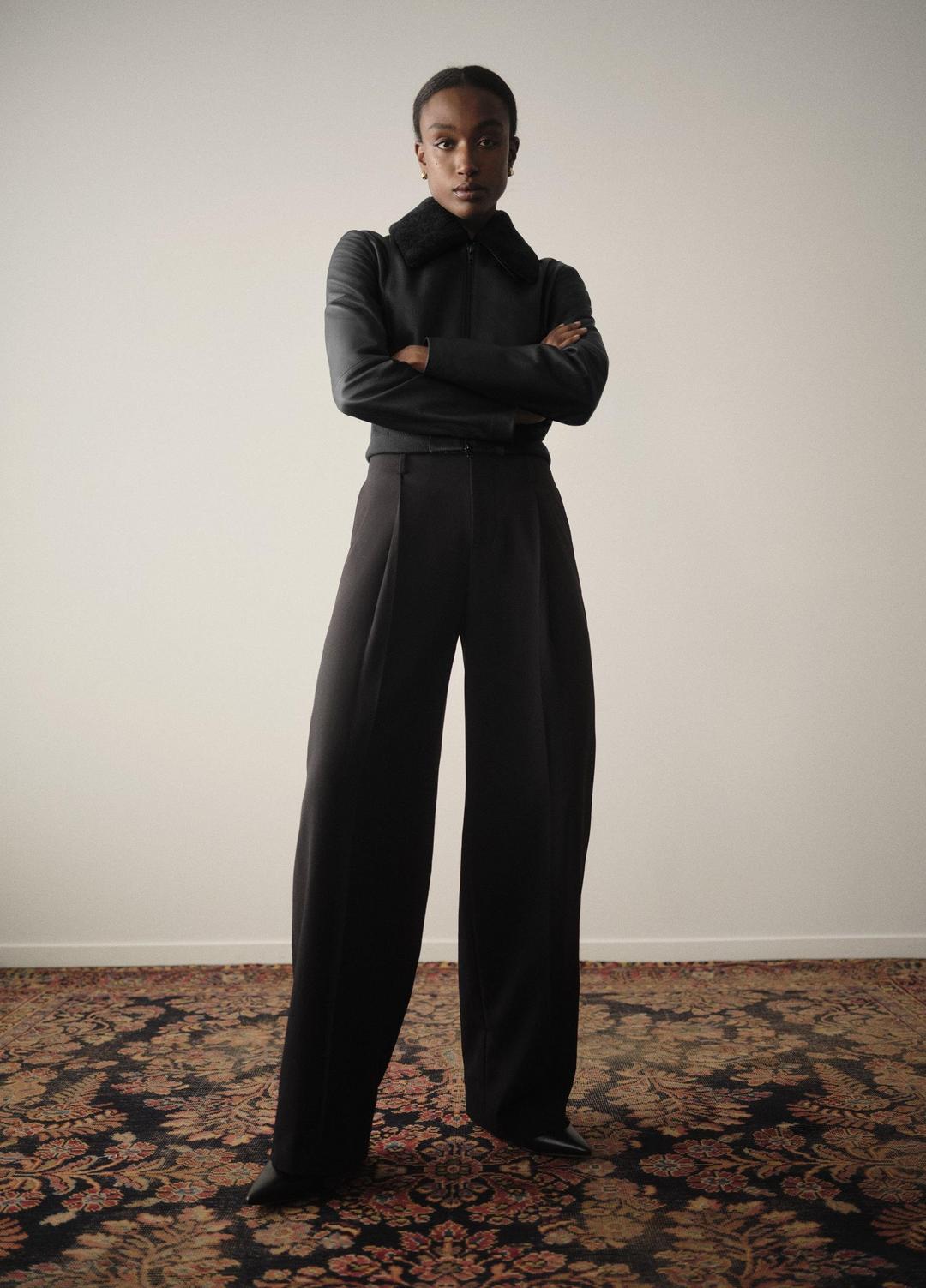 High-Waist Pleated Trouser in Trousers - BLACK | VINCE Women