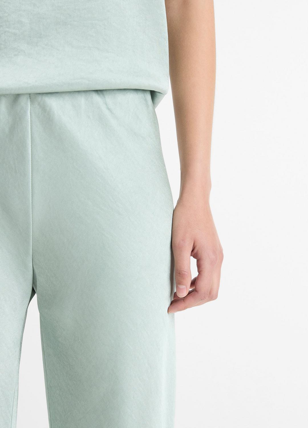 Colette High-Rise Fluid Satin Bias Pant in Trousers - ALOE STONE | VINCE Women