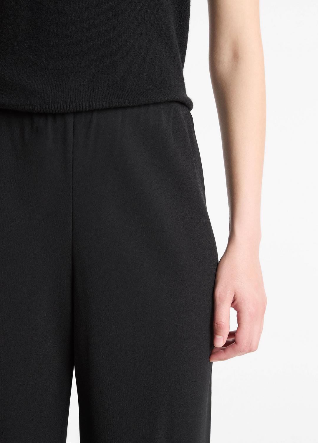 Colette High-Rise Crepe Bias Pant in Trousers - BLACK | VINCE Women