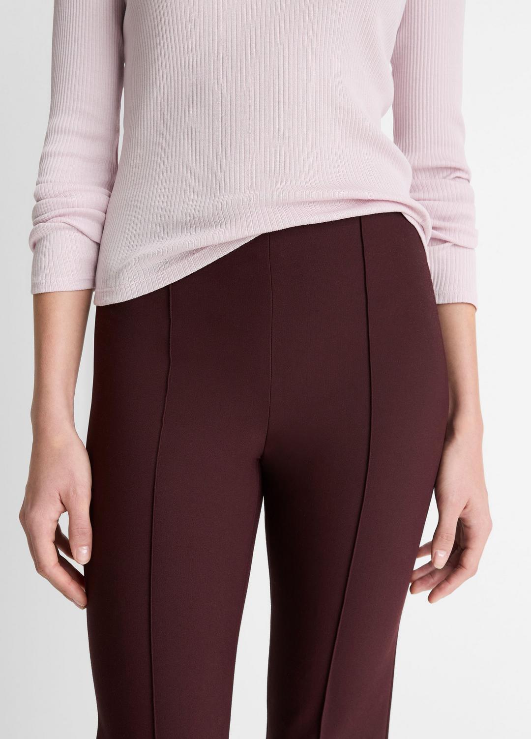 Niki Mid-Rise Pintuck Crop Flare Pant in Trousers - OXBLOOD | VINCE Women