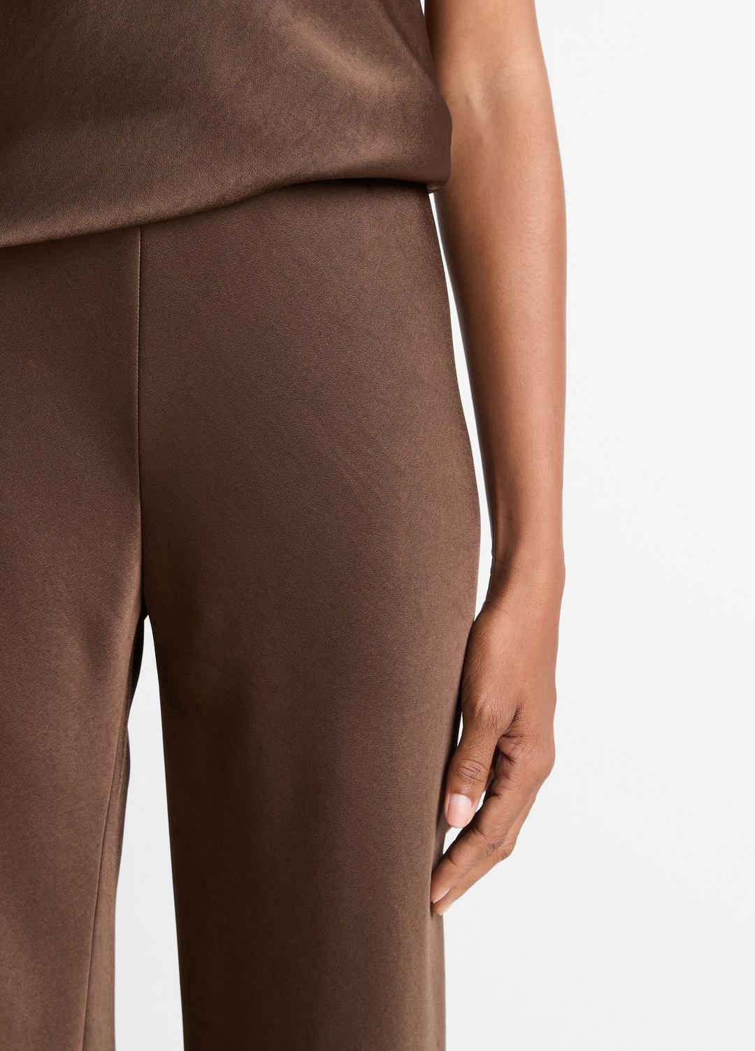 Colette High-Rise Fluid Satin Bias Pant in Trousers - ESPRESSO | VINCE Women