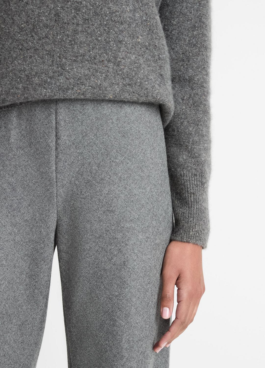 Italian Wool-Blend High-Waist Bias Pant in Trousers - MEDIUM HEATHER GREY | VINCE Women