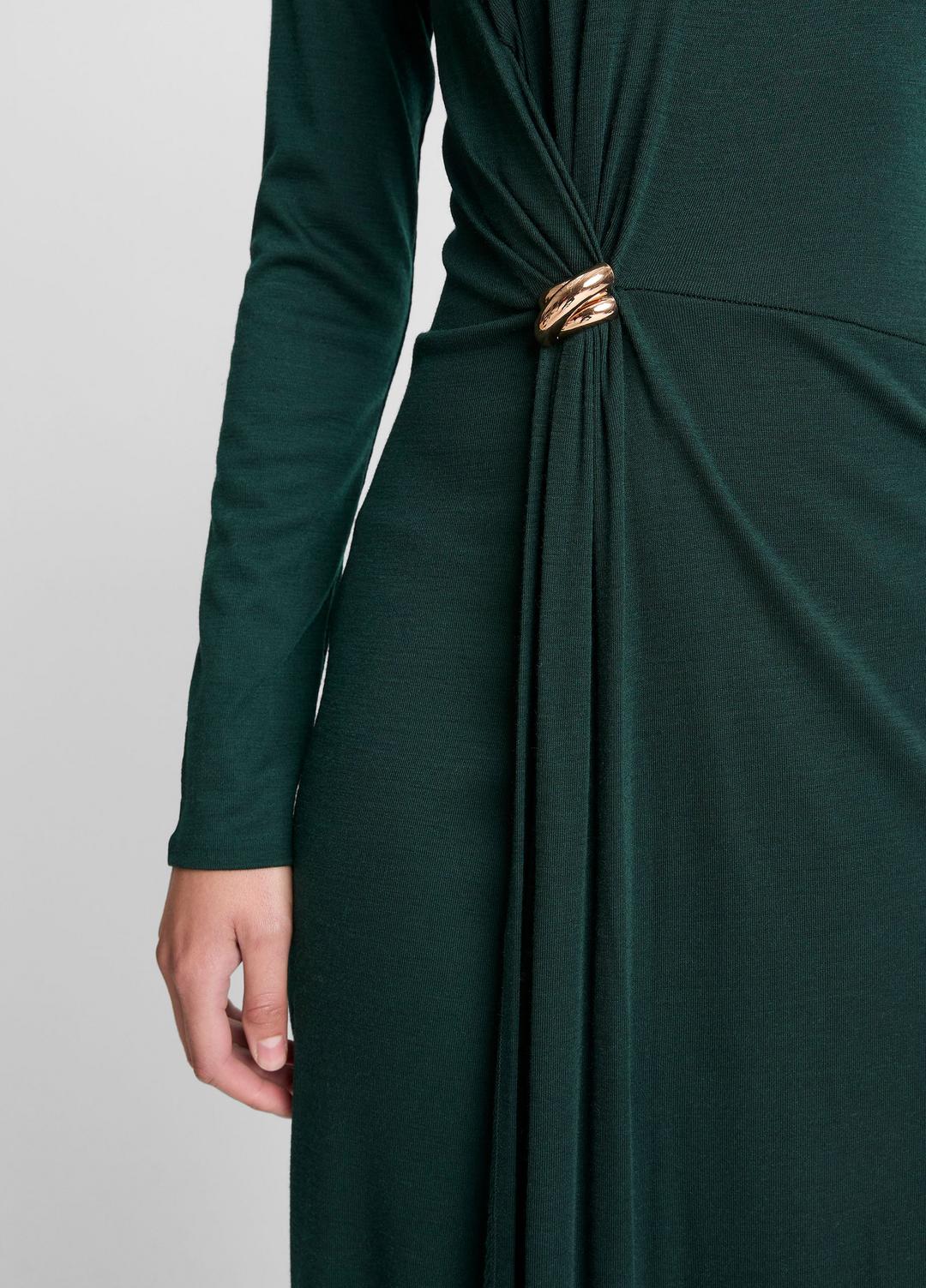 Cinched-Waist Wool-Blend Long-Sleeve Dress in Dresses - JUNIPER | VINCE Women