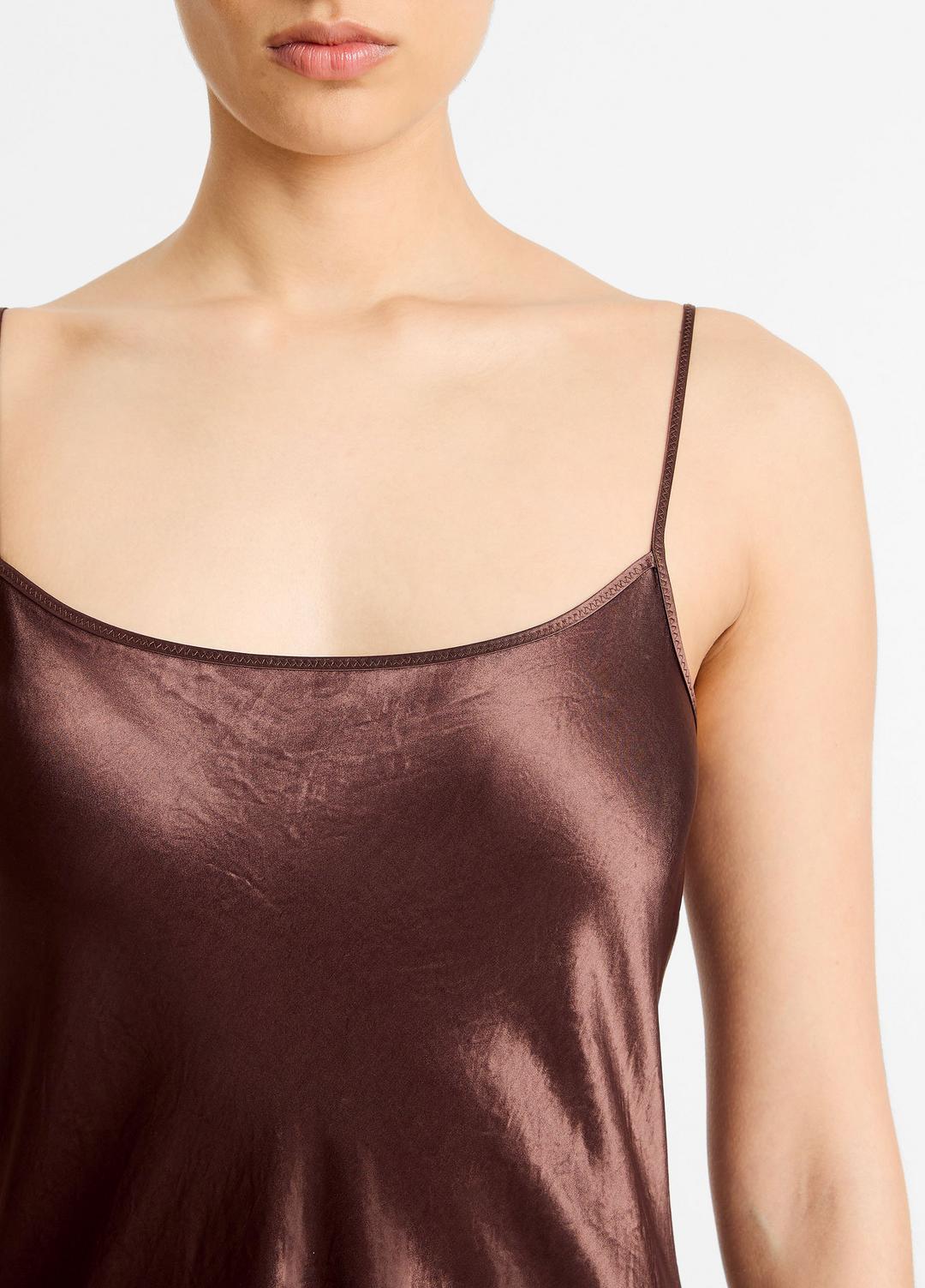 Satin Bias Maxi Slip Dress in Dresses - CHOCOLATE | VINCE Women