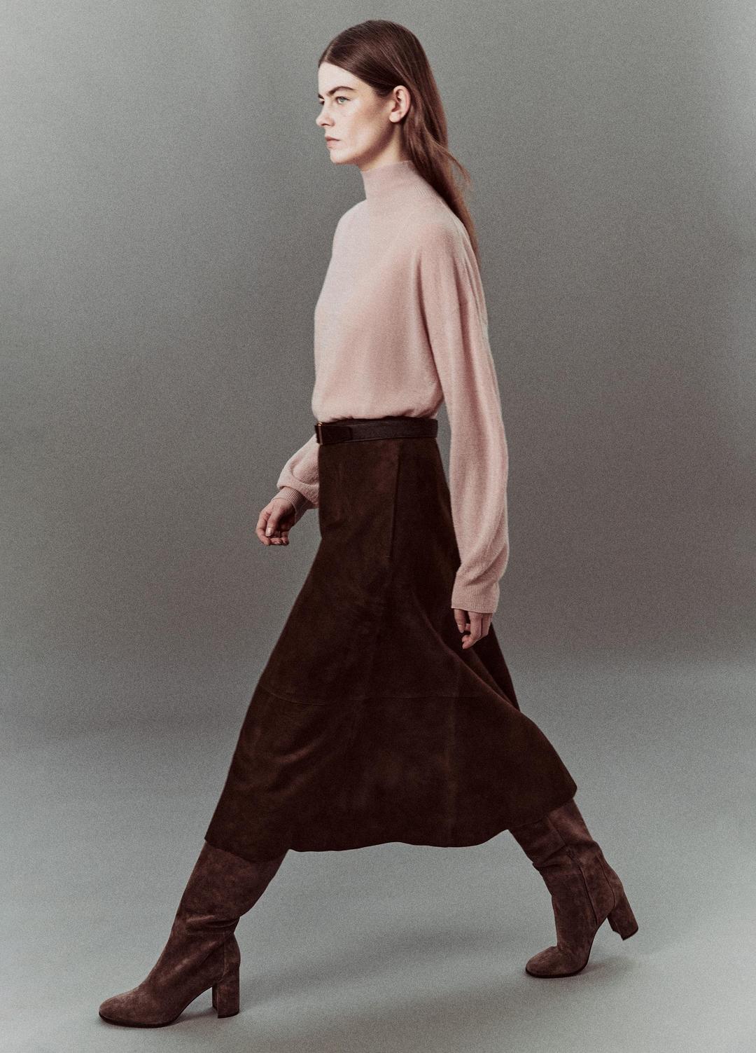 Suede Mid-Rise Flared Skirt in Skirts - DEEP ESPRESSO | VINCE Women