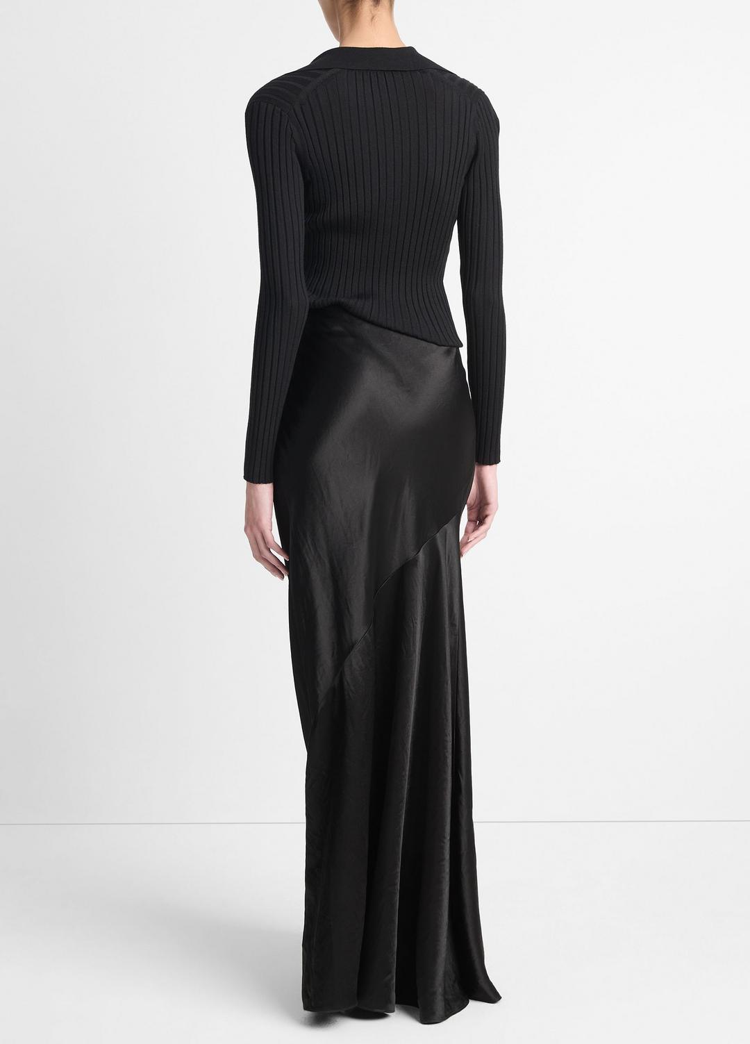 Satin Maxi Skirt in Skirts - BLACK | VINCE Women