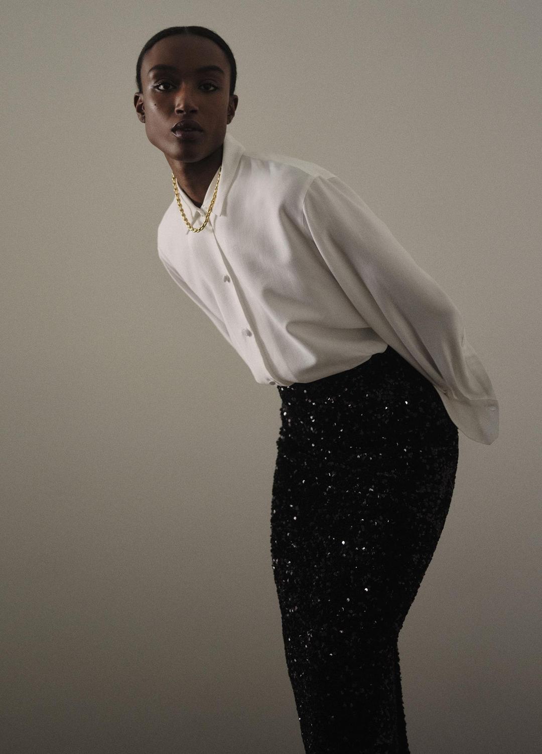 Sequined Velvet Column Skirt in Skirts - BLACK | VINCE Women