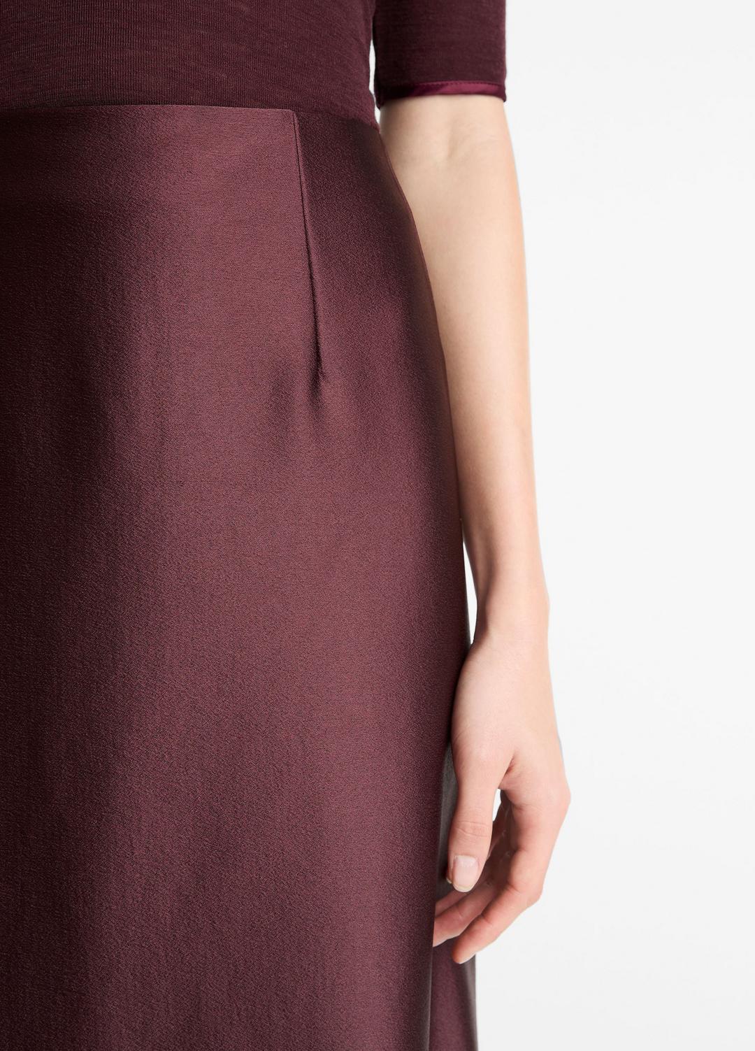 Satin A-Line Knee Skirt in Skirts - OXBLOOD | VINCE Women