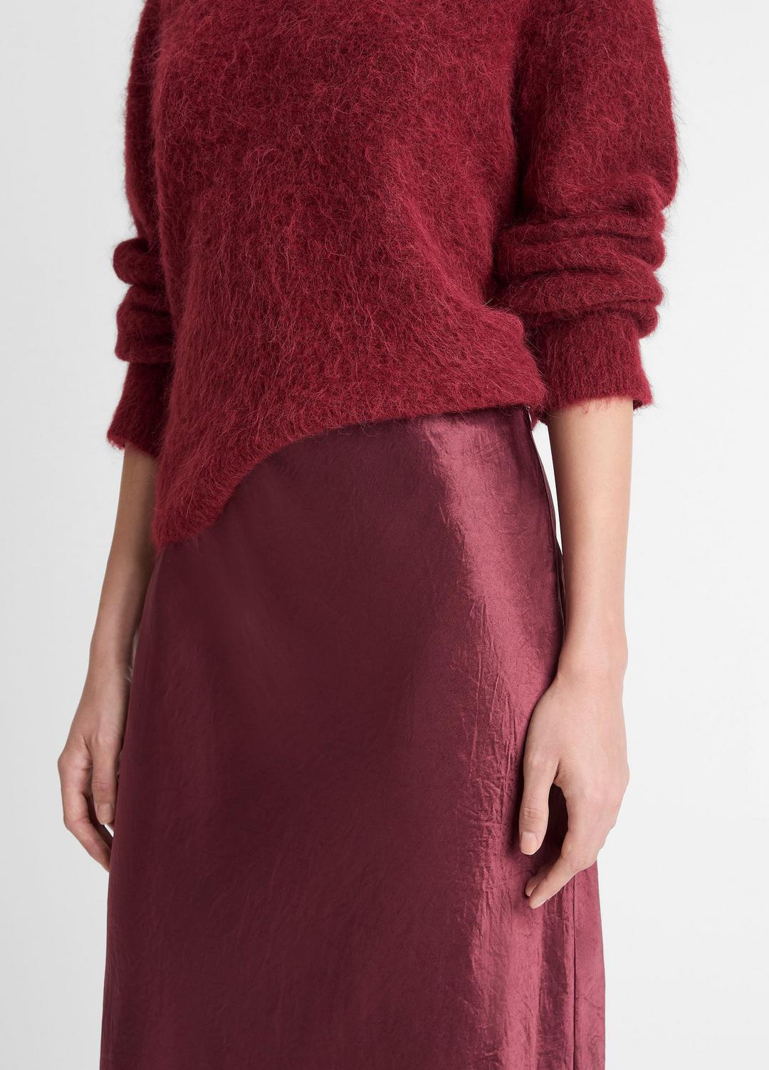 Satin Side-Slit Slip Skirt in Skirts - BORDEAUX | VINCE Women