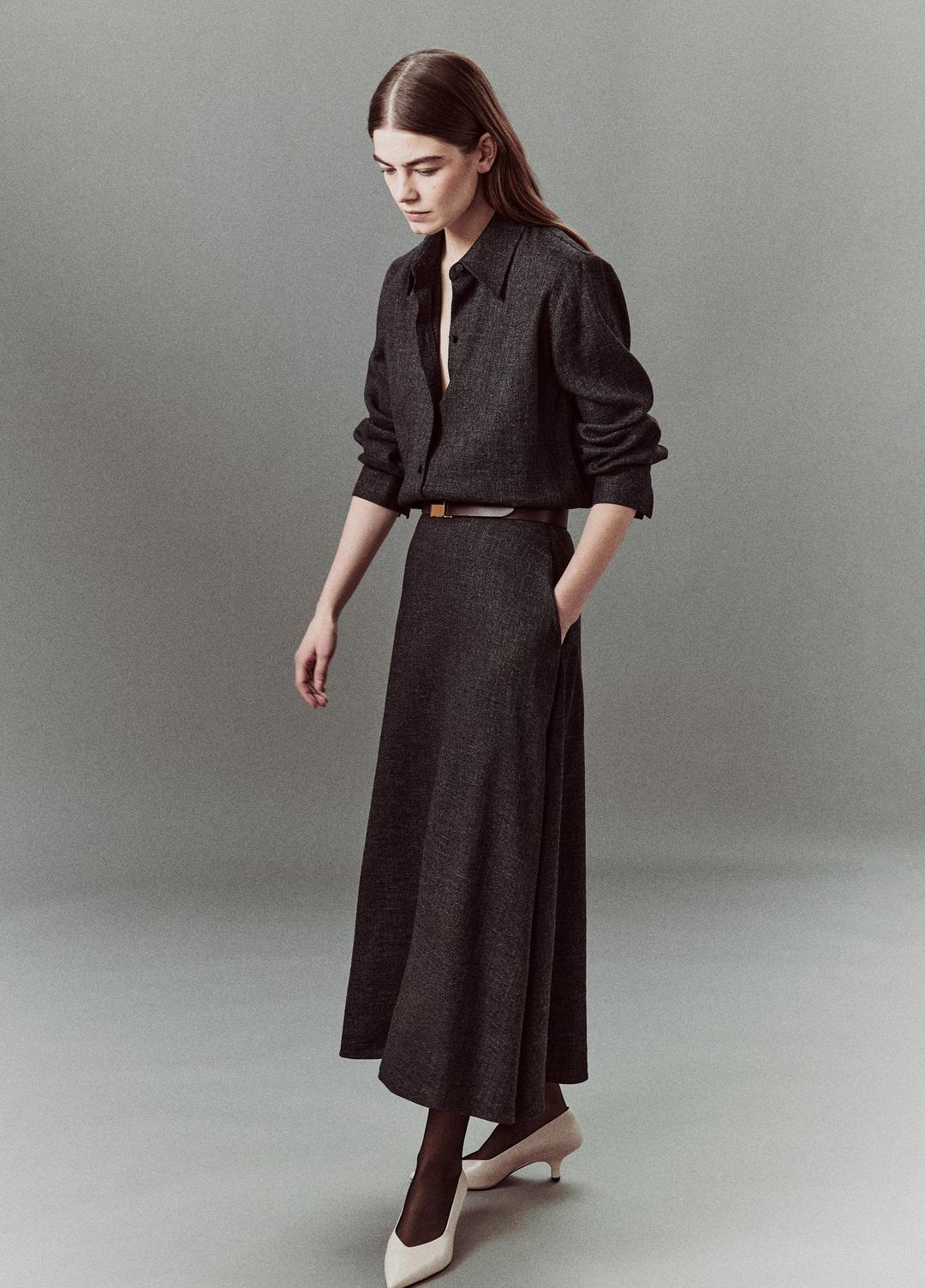 Italian Jaspe Full Skirt in Skirts - MEDIUM HEATHER GREY | VINCE Women