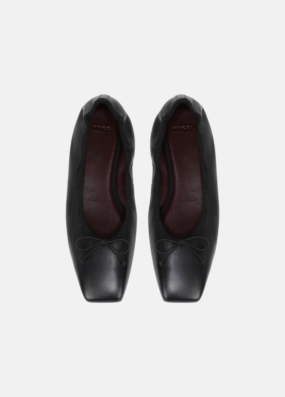 Darla Leather Ballet Flat in Loafers & Flats - BLACK | VINCE Women