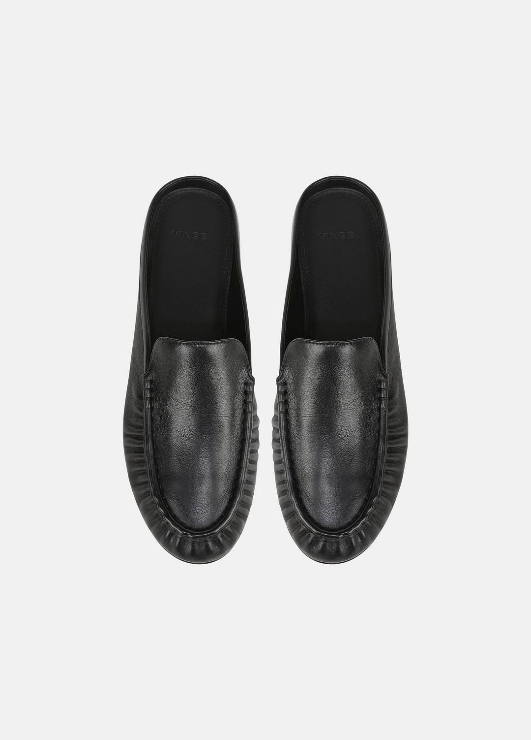 Tevin Leather Mule in Loafers & Flats - BLACK | VINCE Women