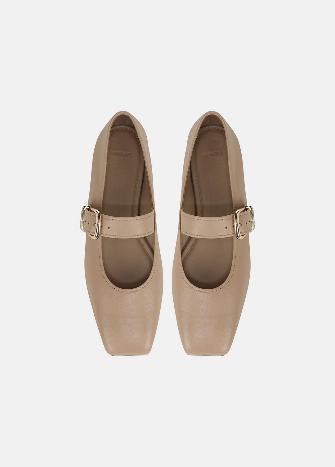 Daniela Leather Mary Jane Flat in Loafers & Flats - WARM ALMOND | VINCE Women